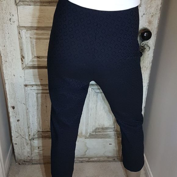 89th + Madison royal blue patterned ankle pants.  Navy, great stretch - Picture 8 of 14